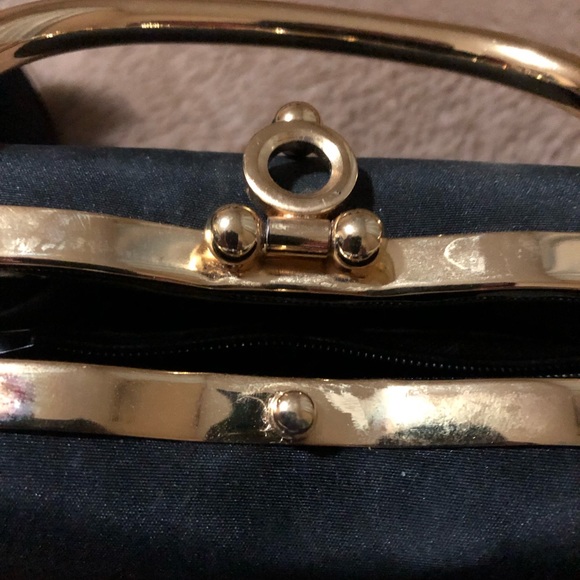 TODAY ONLY: Bundle of Two Fancy Small and Medium Gold Silver and Black Handbags - Picture 6 of 8